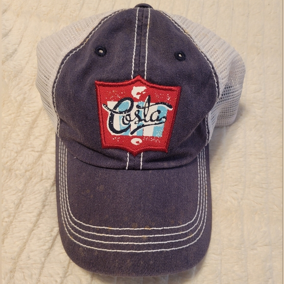 Costa Accessories - Costa Mud Splattered Blue and White Mesh Hat